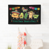Cute Kawaii Mexicaans Eetfestijn - Taco Burrito Av Spandoek (Insitu)