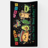 Cute Kawaii Mexicaans Eetfestijn - Taco Burrito Av Spandoek (Verticaal)