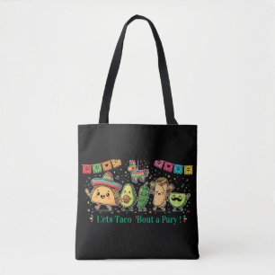 Cute Kawaii Mexicaans Eetfestijn - Taco Burrito Av Tote Bag