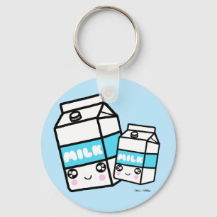Cute Kawaii Milk Sweet Dairy Foodie Yummy BFF blue Sleutelhanger