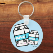 Cute Kawaii Milk Sweet Dairy Foodie Yummy BFF blue Sleutelhanger (Voorkant)