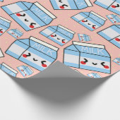Cute Kawaii Milk Wrapping Paper Cadeaupapier (Hoek)