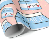 Cute Kawaii Milk Wrapping Paper Cadeaupapier (Rol Hoek)