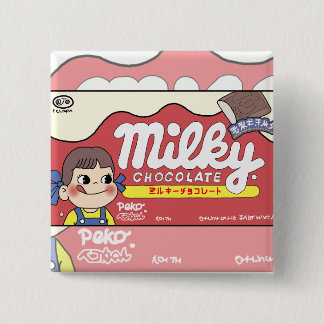 Cute kawaii Milky Peko pin badge Vierkante Button 5,1 Cm