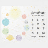 Cute Kawaii Milky Way Planets Baby Milestone Fleece Deken (Voorkant (Horizontaal))