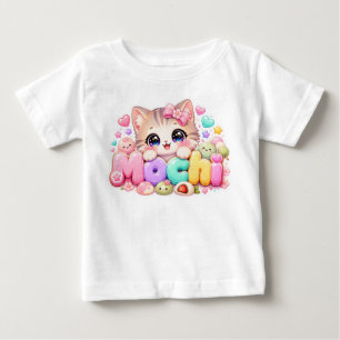 Cute Kawaii Mochi Kat Naam Pastel Roze Glitterend