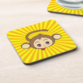 Cute Kawaii Monkey Illustration Bier Onderzetter (Linkerzijde)