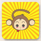 Cute Kawaii Monkey Illustration Bier Onderzetter (Voorkant)