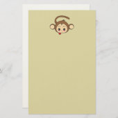 Cute Kawaii Monkey Illustration Briefpapier (Voorkant / Achterkant)