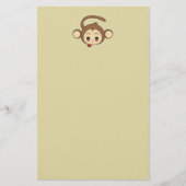 Cute Kawaii Monkey Illustration Briefpapier (Voorkant)