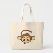 Cute Kawaii Monkey Illustration Grote Tote Bag (Voorkant)