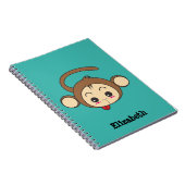 Cute Kawaii Monkey Illustration Notitieboek (Rechterzijde)