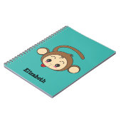 Cute Kawaii Monkey Illustration Notitieboek (Linkerzijde)