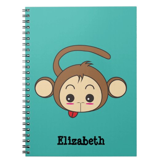 Cute Kawaii Monkey Illustration Notitieboek (Voorkant)