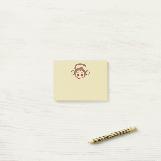 Cute Kawaii Monkey Illustration Post-it® Notes (Op bureau)