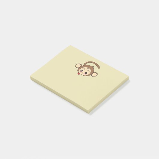 Cute Kawaii Monkey Illustration Post-it® Notes (Schuin)