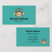 Cute Kawaii Monkey Illustration Visitekaartje (Voorkant / Achterkant)