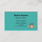 Cute Kawaii Monkey Illustration Visitekaartje (Achterkant)