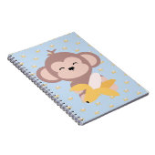 Cute Kawaii Monkey met Banana Notebook Notitieboek (Rechterzijde)