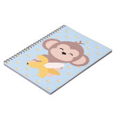Cute Kawaii Monkey met Banana Notebook Notitieboek (Linkerzijde)