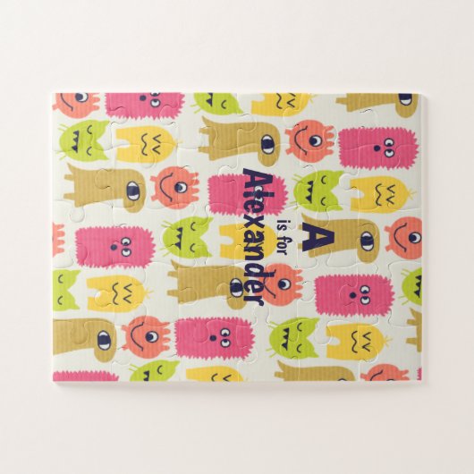 Cute Kawaii Monster Child's Custom Legpuzzel (Horizontaal)