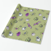 Cute kawaii monsters cadeaupapier (Uitgerold)