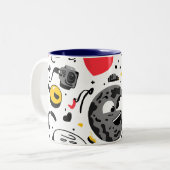 Cute Kawaii Moon Cartoon Coffee Mug Tweekleurige Koffiemok (Voorkant links)