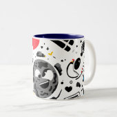 Cute Kawaii Moon Cartoon Coffee Mug Tweekleurige Koffiemok (Voorkant rechts)