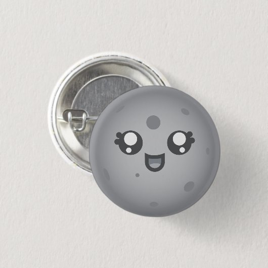 Cute Kawaii Moon Luna Character Ronde Button 3,2 Cm (Voorkant /achterkant)