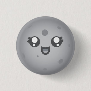 Cute Kawaii Moon Luna Character Ronde Button 3,2 Cm