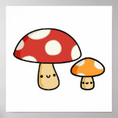Cute Kawaii Mushroom Poster (Voorkant)