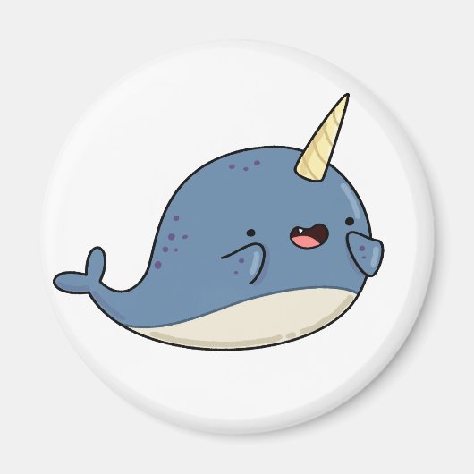 Cute Kawaii Narwhal Magneet (Voorkant)