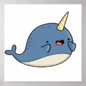 Cute Kawaii Narwhal Poster (Voorkant)