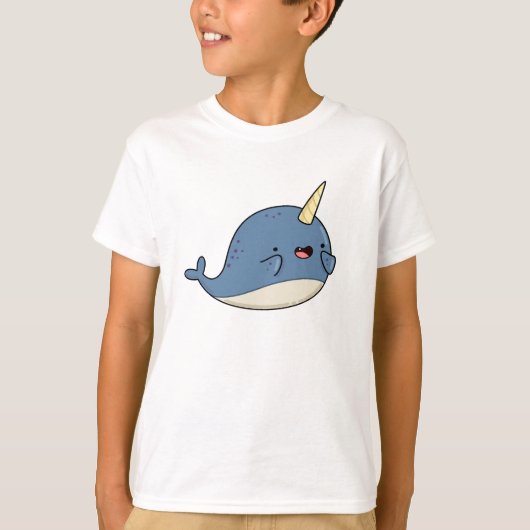 Cute Kawaii Narwhal T-shirt (Voorkant)