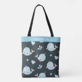 Cute Kawaii Narwhal Zee Unicorn Whale Persoonlijk Tote Bag (Achterkant)