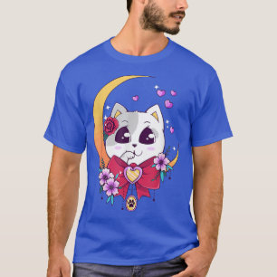 Cute Kawaii Neko Cat Anime Moon Pastel T-shirt