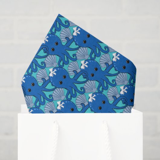 Cute Kawaii Octopus & Seashell Cadeau Tissue Papie Tissuepapier (Cadeauzakje)