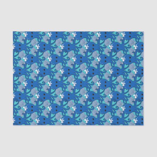 Cute Kawaii Octopus & Seashell Gift Tissue Paper Tissuepapier (Voorkant)