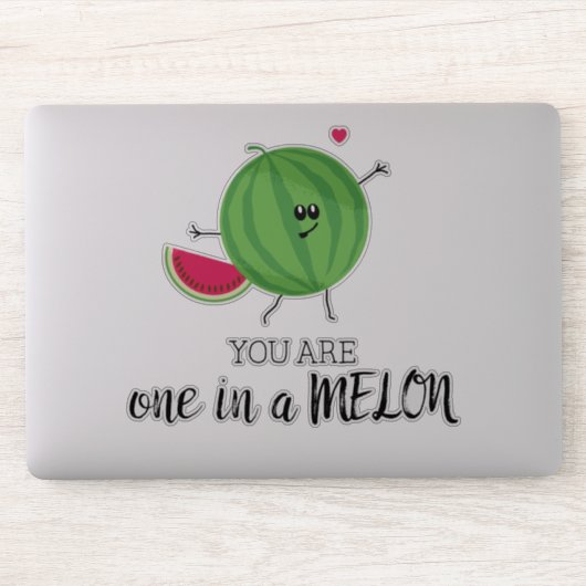 Cute Kawaii One in een miljoen Melon Food Pun Sticker (Computer)