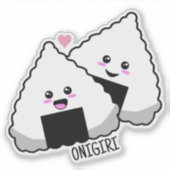 Cute Kawaii Onigiri Japanese Food Sticker (Voorkant)