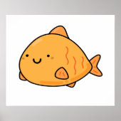 Cute Kawaii Oranje Fish Poster (Voorkant)