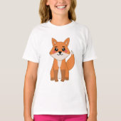 Cute Kawaii Oranje Fox Illustratie T-shirt (Voorkant)