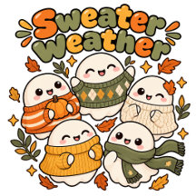 Cute Kawaii Oranje Geest Herfst Brei Trui