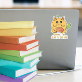 Cute Kawaii Oranje Kat Cartoon Grappige Spreuk  Sticker