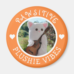 Cute Kawaii Oranje Pawsitive Plushie Vibes Photo Magneet