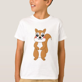Cute Kawaii Oranje Squirrel Illustratie T-shirt