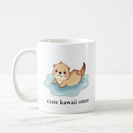 Cute Kawaii Otter Koffiemok (Links)
