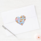 Cute Kawaii Otter Pattern | Cozy Pastel Hart Sticker (Envelop)