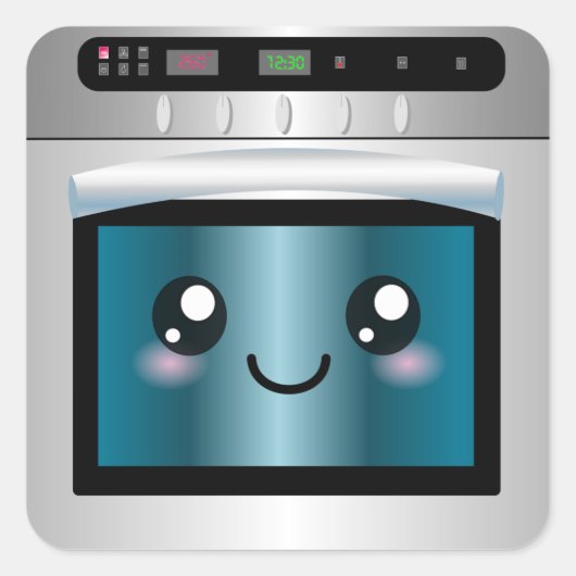 Cute Kawaii Oven - Chef & Baker Gifts Vierkante Sticker (Voorkant)