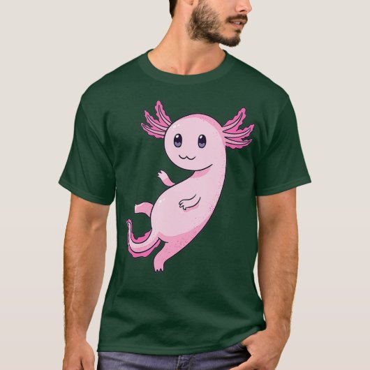Cute Kawaii Paars Axolotl Pastel Gothic UWU Face T-shirt (Voorkant)
